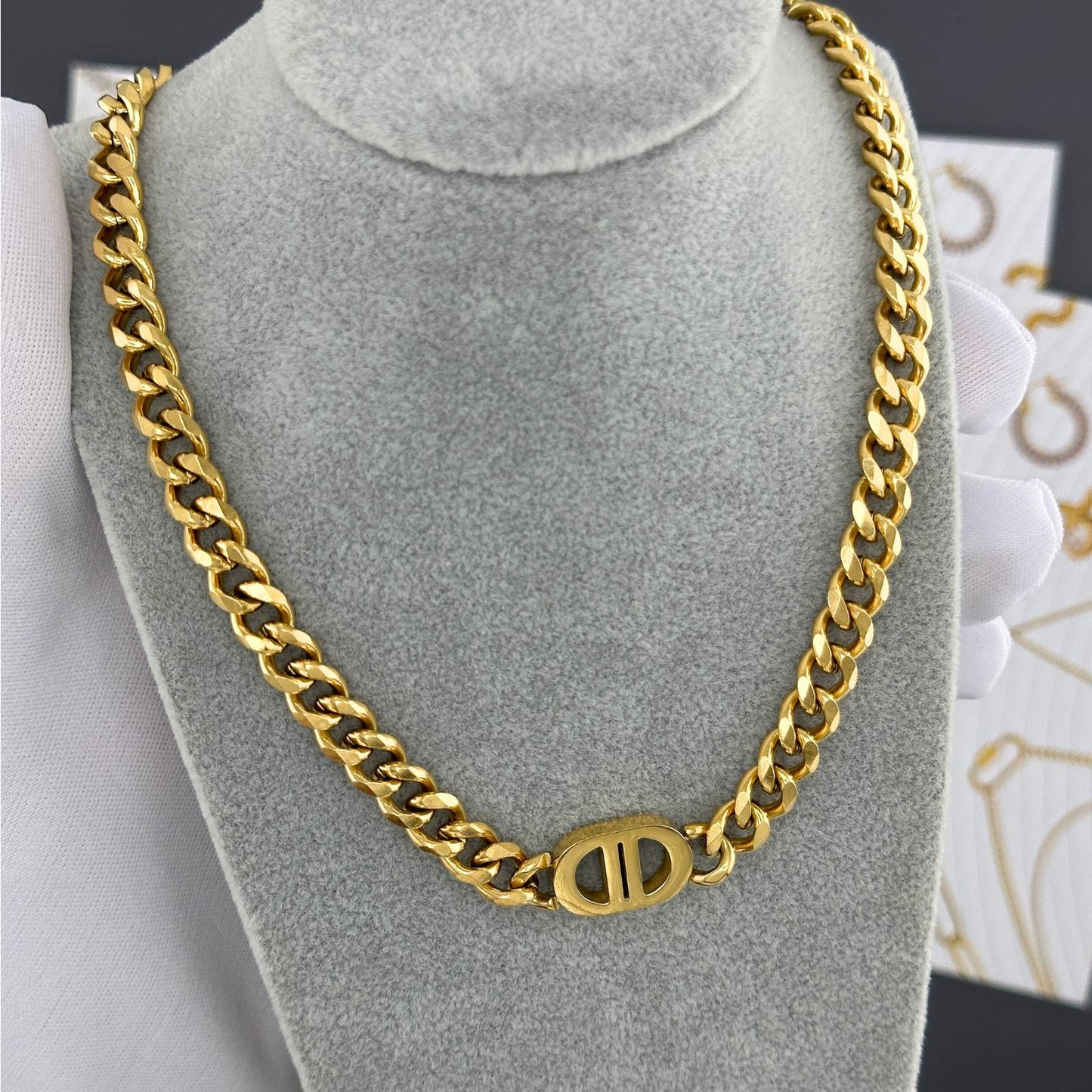 Necklace, 18K Gold Plated Steel