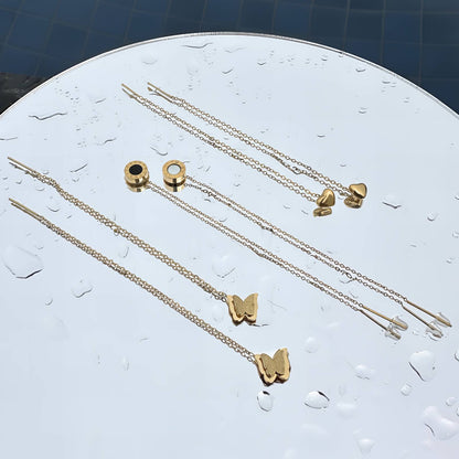 Hearts Earrings, 18K Gold Plated Steel