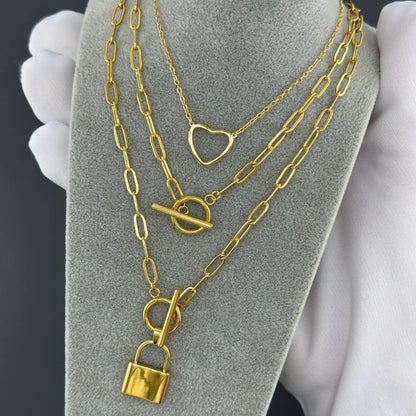 Necklace, 18K Gold Plated Steel