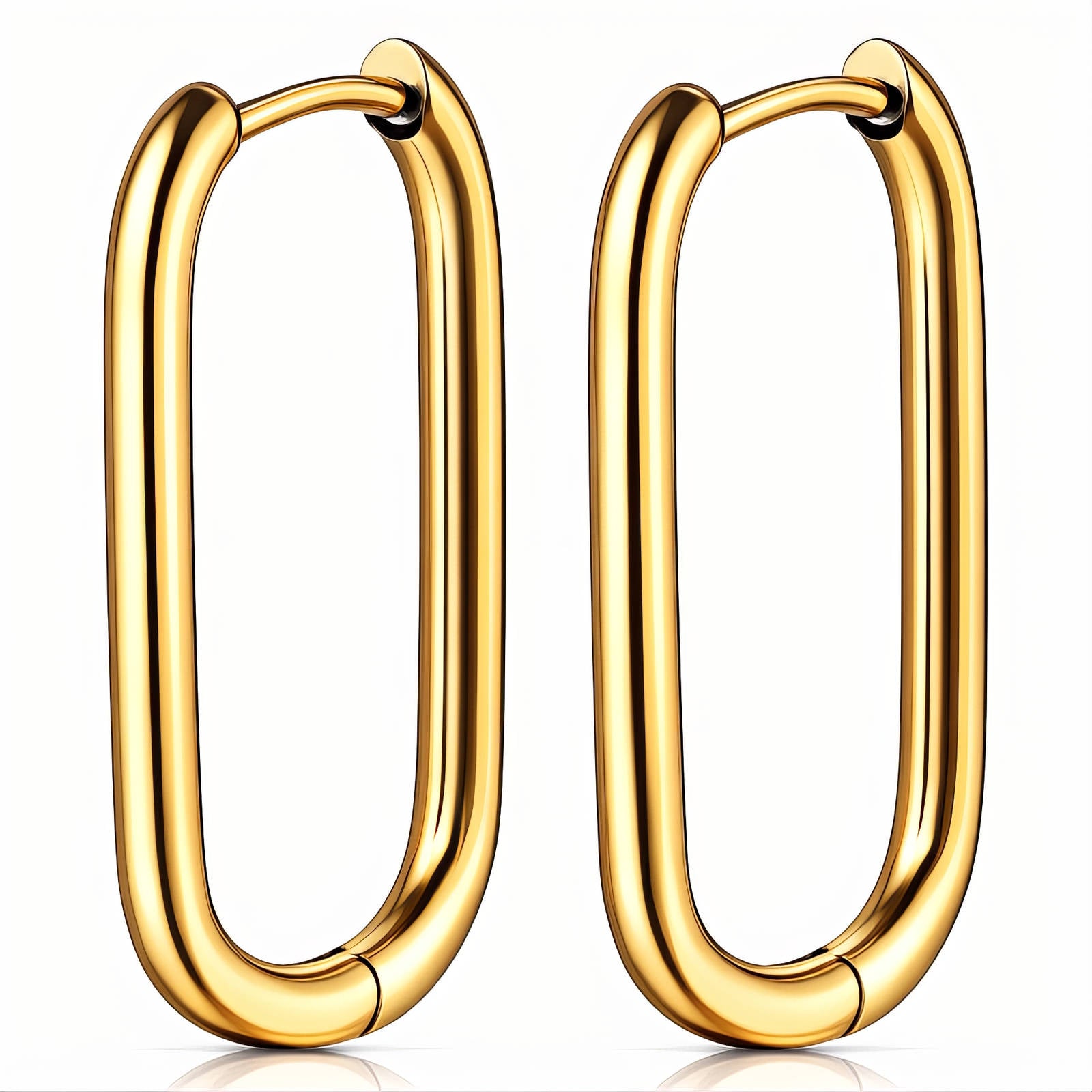 Earrings, 18K Gold Plated Steel
