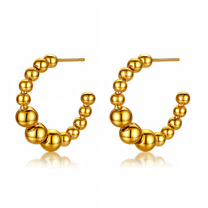 Earrings, 18K Gold Plated Steel