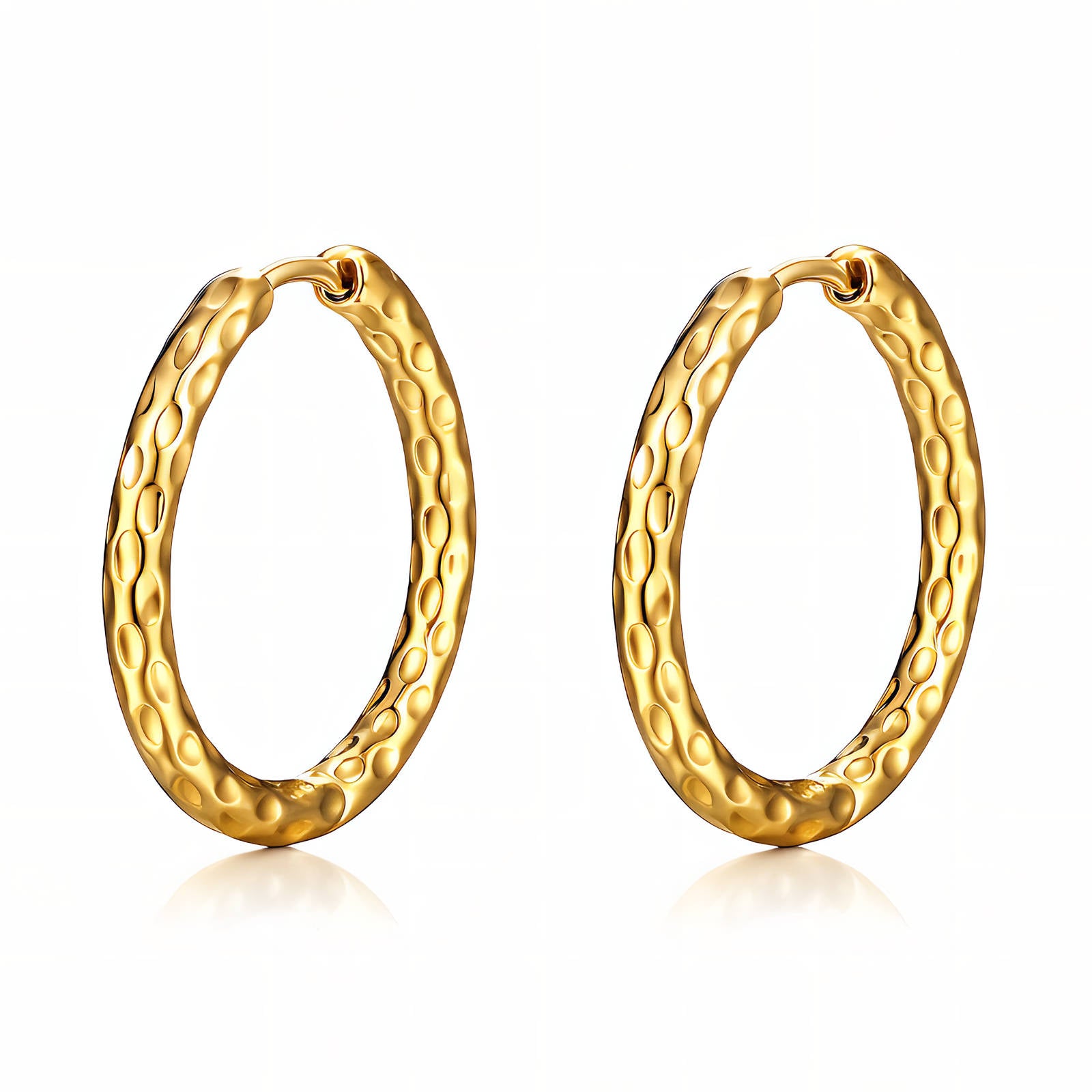 Earrings, 18K Gold Plated Steel