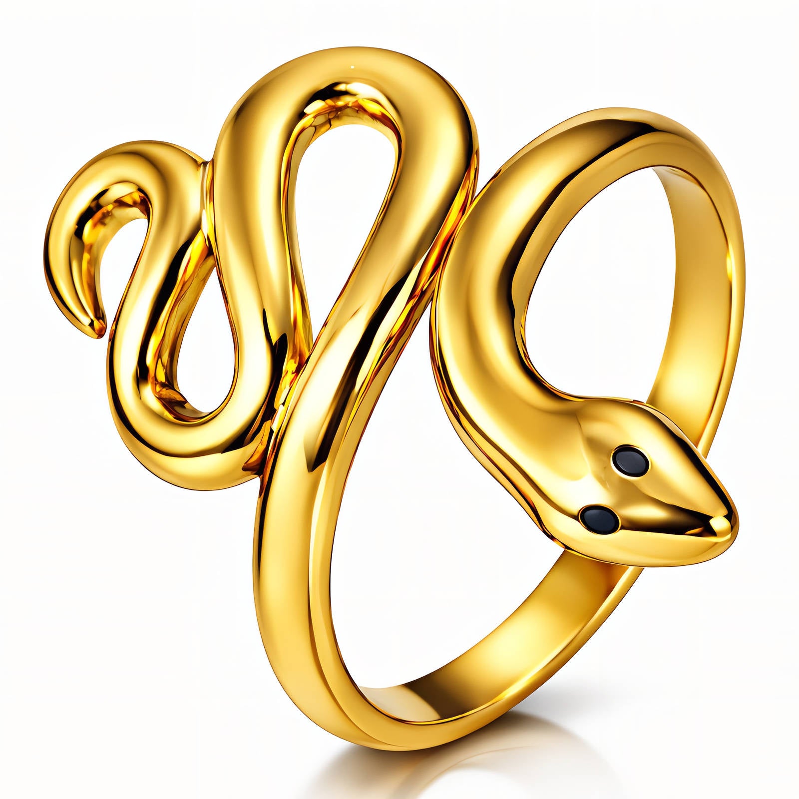 Snake Ring, 18K Gold Plated Steel