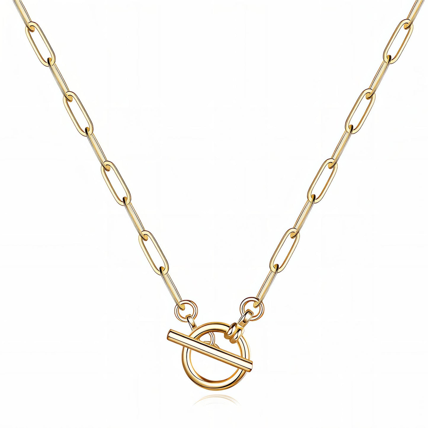 Necklace, 18K Gold Plated Steel