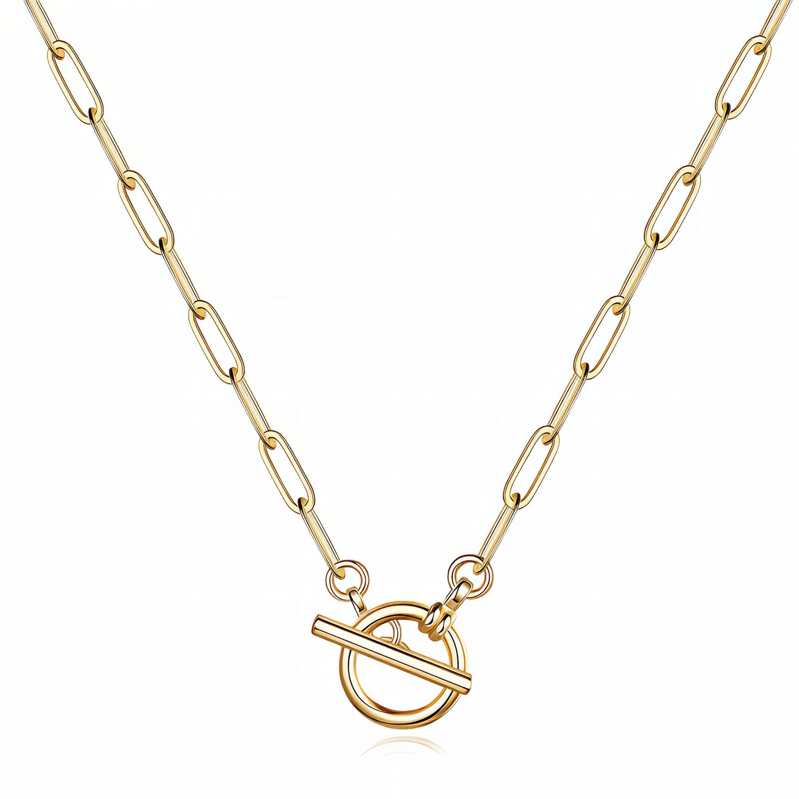 Necklace, 18K Gold Plated Steel