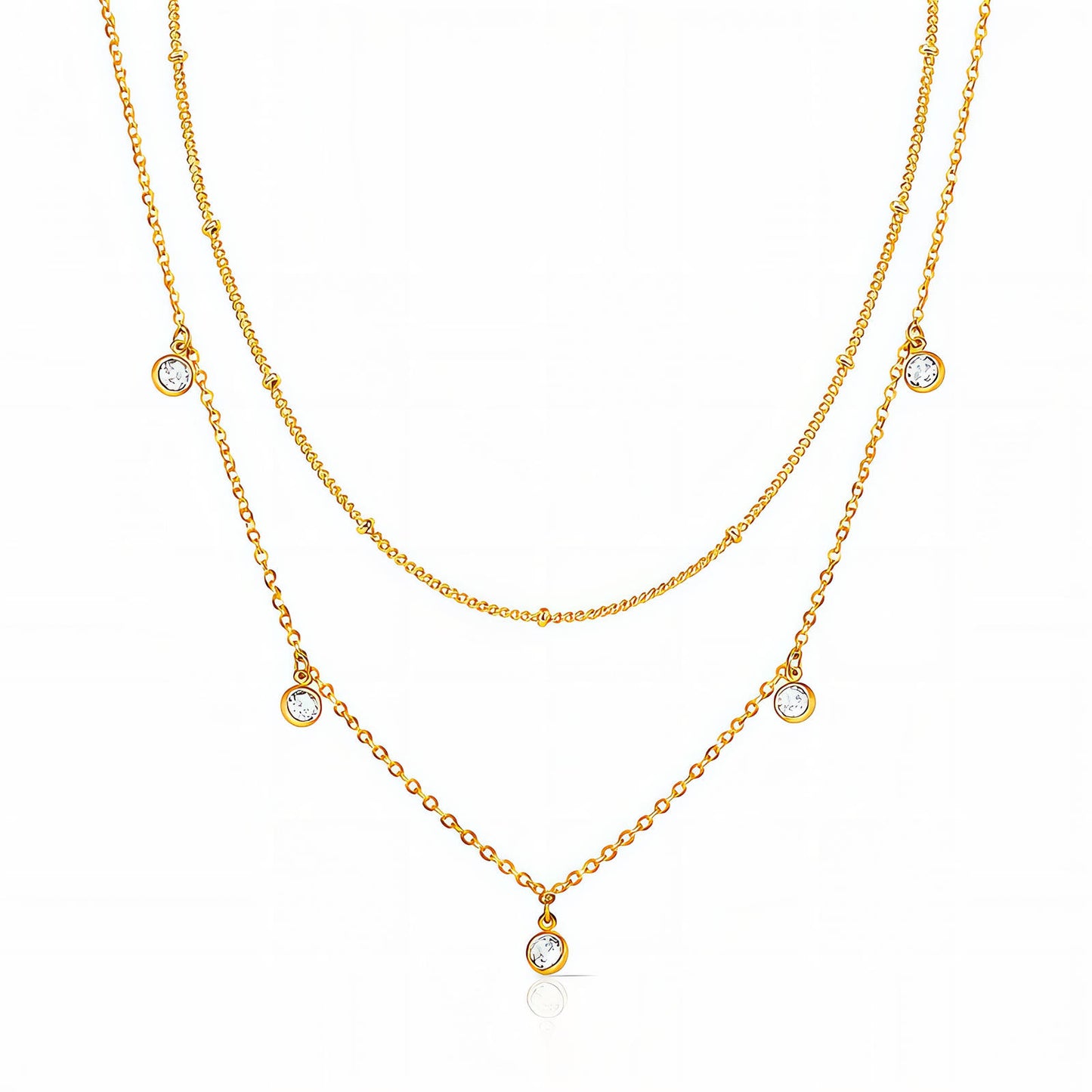 Necklace, 18K Gold Plated Steel