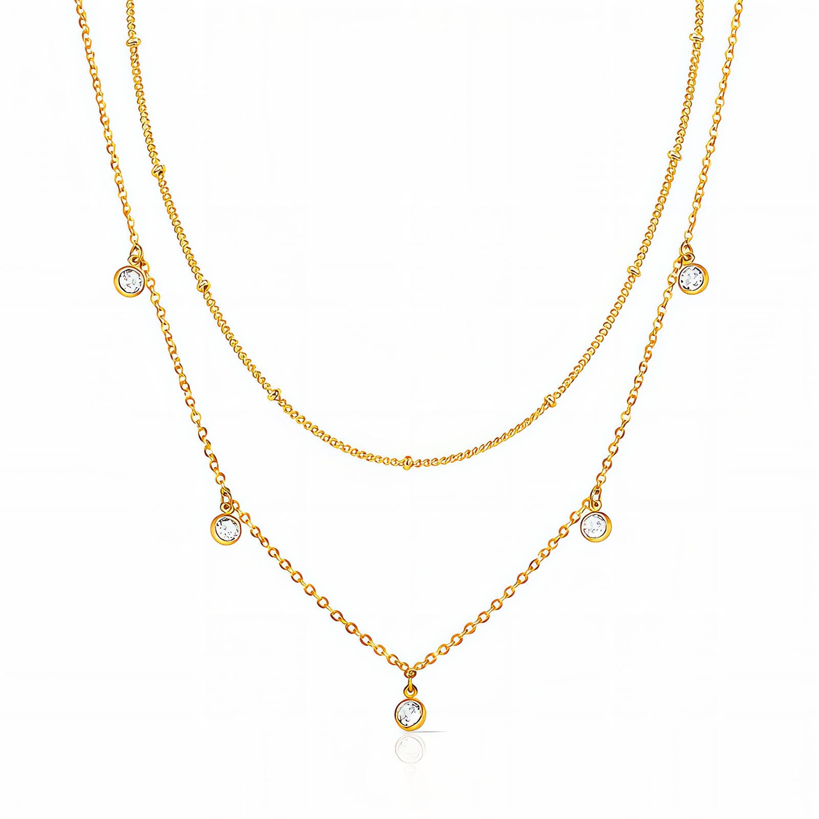 Necklace, 18K Gold Plated Steel