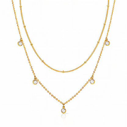 Necklace, 18K Gold Plated Steel