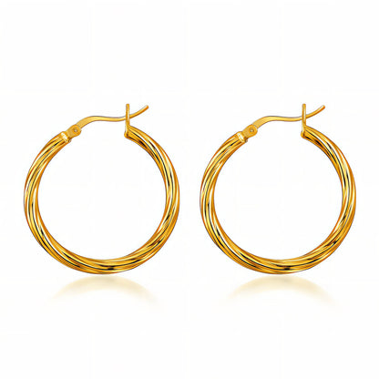 Earrings, 18K Gold Plated Steel