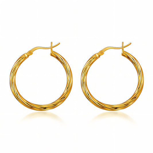 Earrings, 18K Gold Plated Steel
