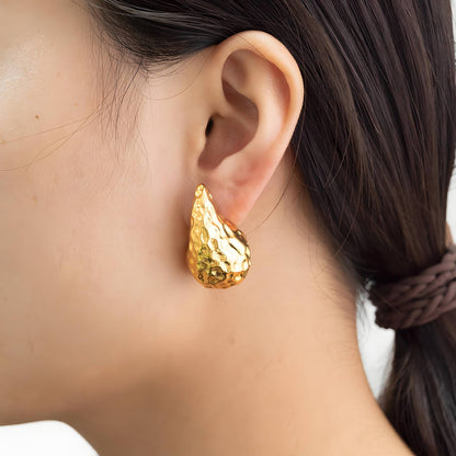 Teardrops Earrings, 18K Gold Plated Steel
