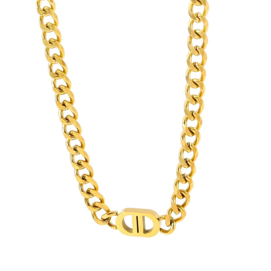 Necklace, 18K Gold Plated Steel