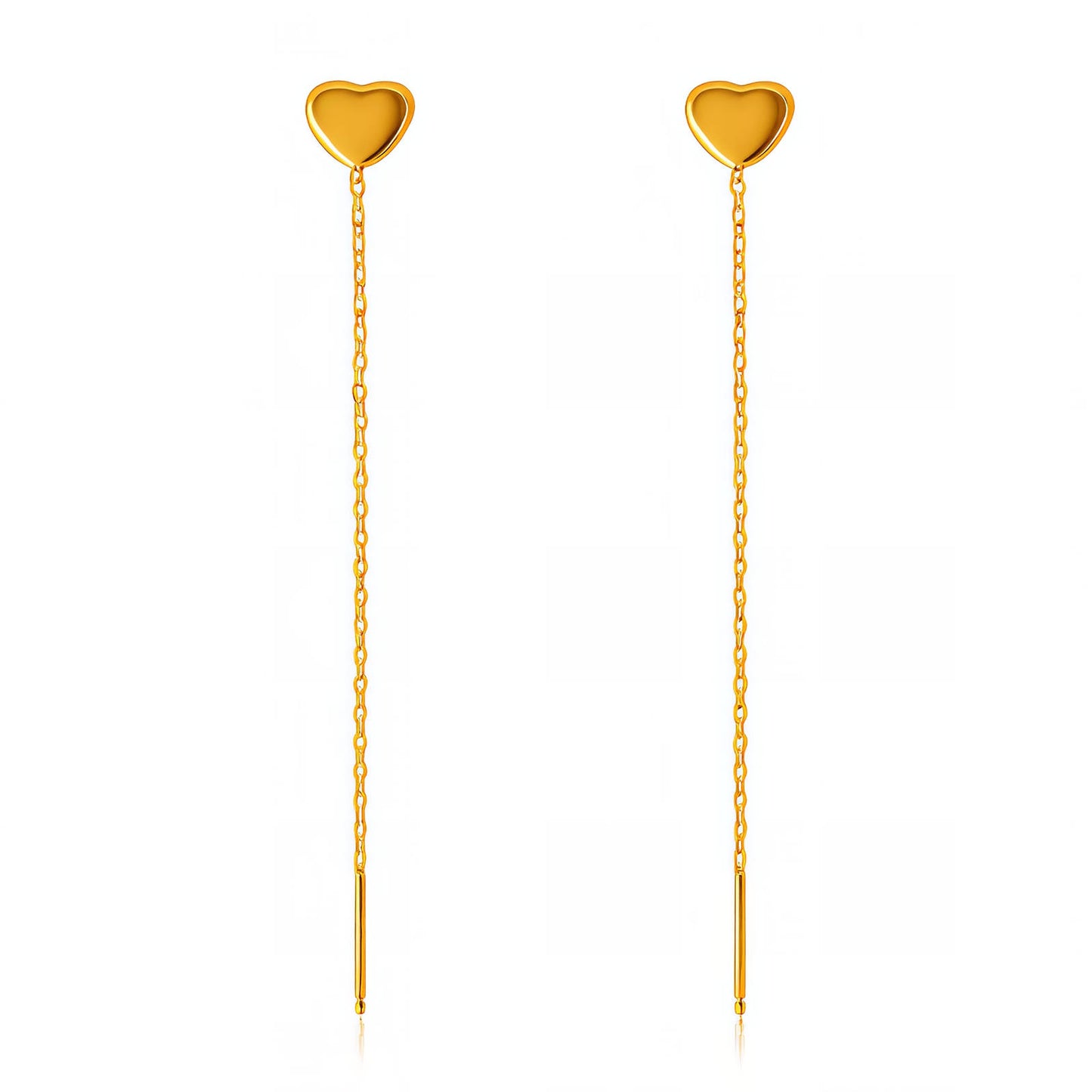 Hearts Earrings, 18K Gold Plated Steel