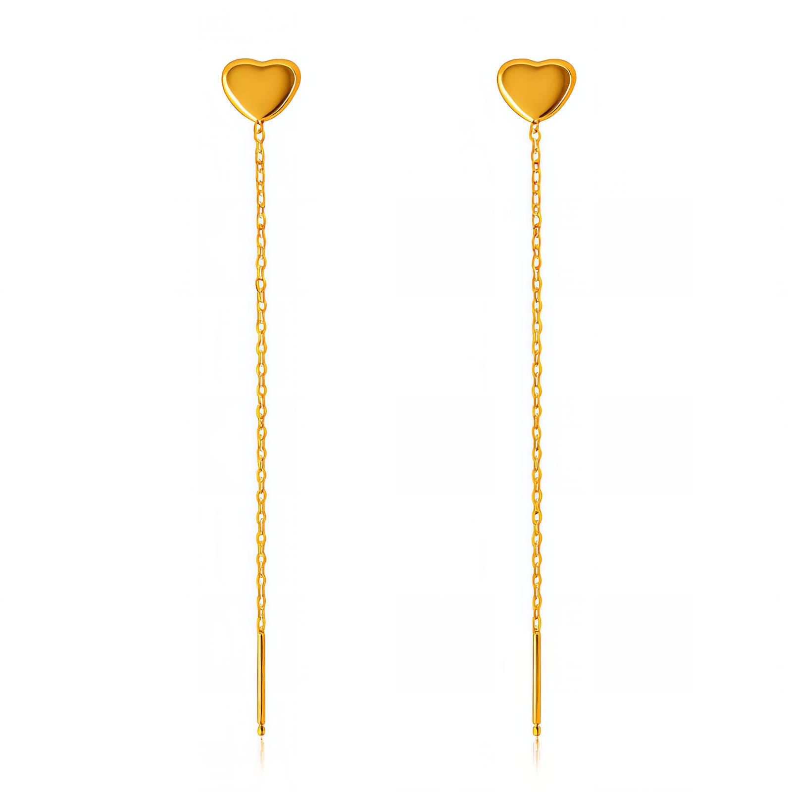 Hearts Earrings, 18K Gold Plated Steel