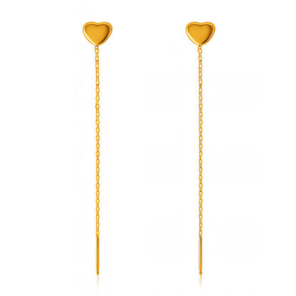 Hearts Earrings, 18K Gold Plated Steel
