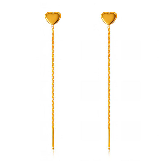 Hearts Earrings, 18K Gold Plated Steel