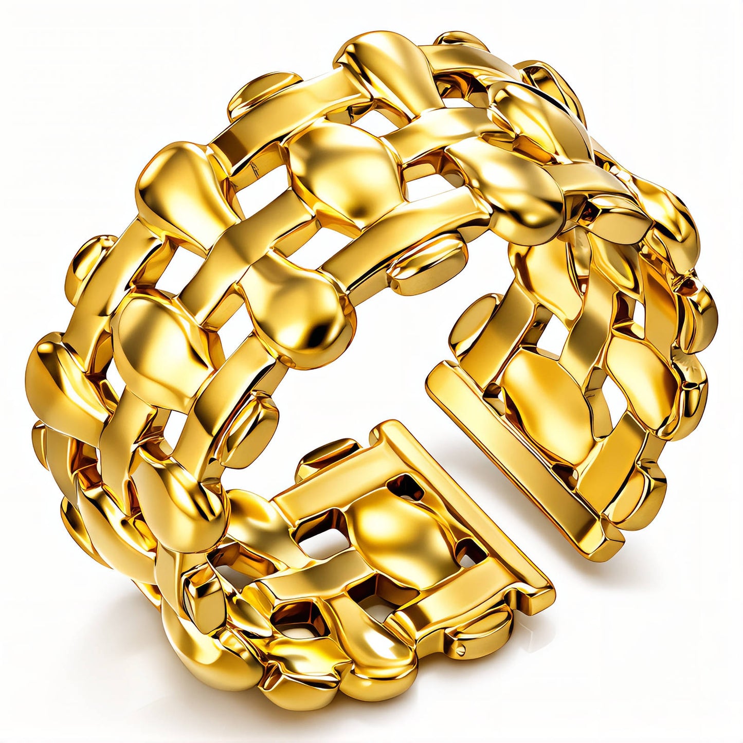 Ring, 18K Gold Plated Steel