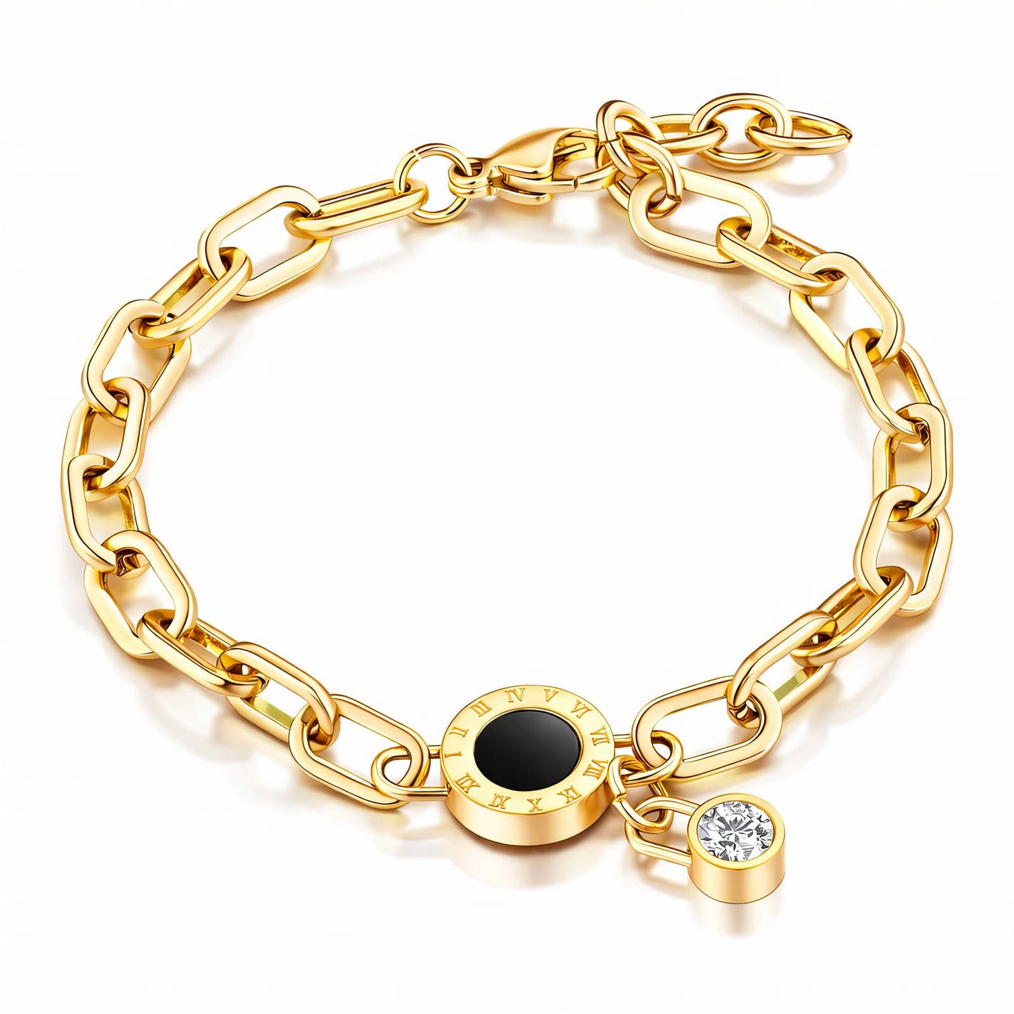 Bracelet, 18K Gold Plated Steel