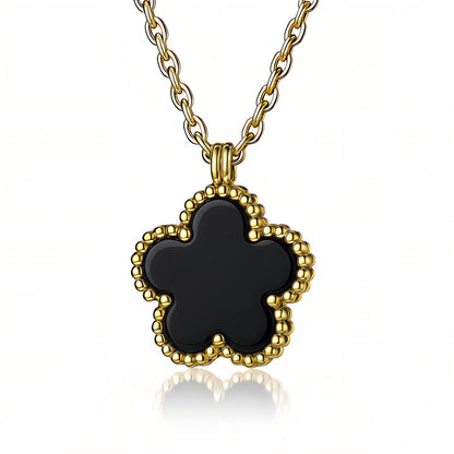 Flower Necklace, 18K Gold Plated Steel