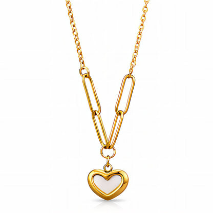 Hearts Necklace, 18K Gold Plated Steel