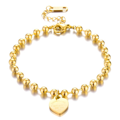 Hearts Bracelet, 18K Gold Plated Steel