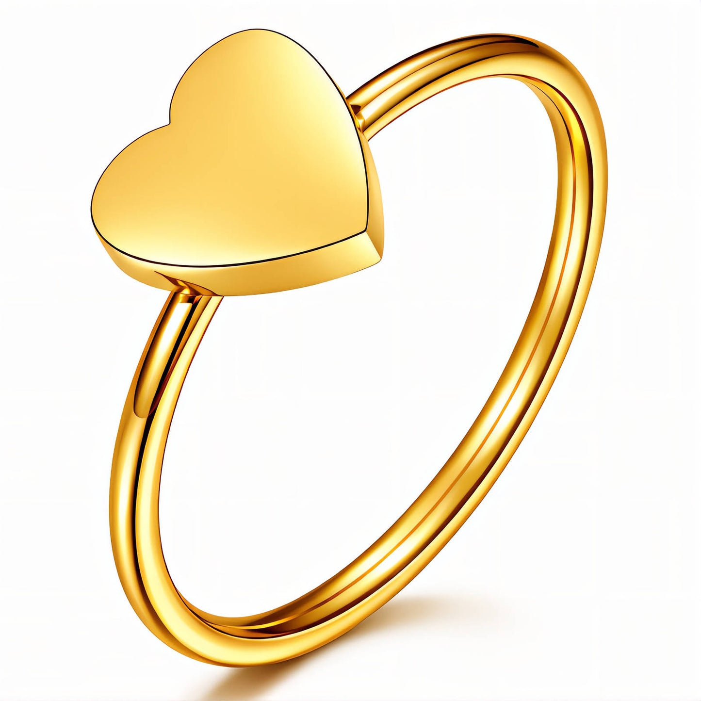 Heart Ring, 18K Gold Plated Steel