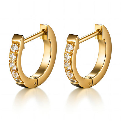Earrings, 18K Gold Plated Steel