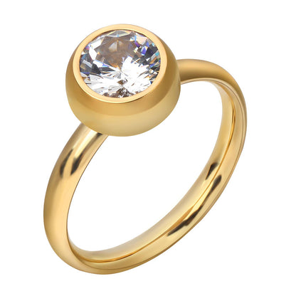 Ring, 18K Gold Plated Steel