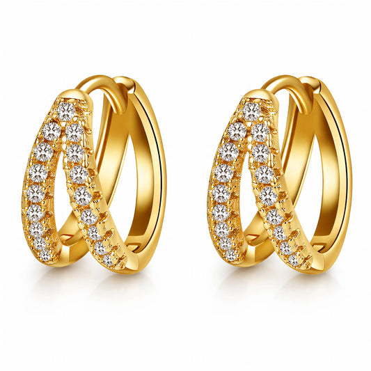 Earrings, 18K Gold Plated Brass