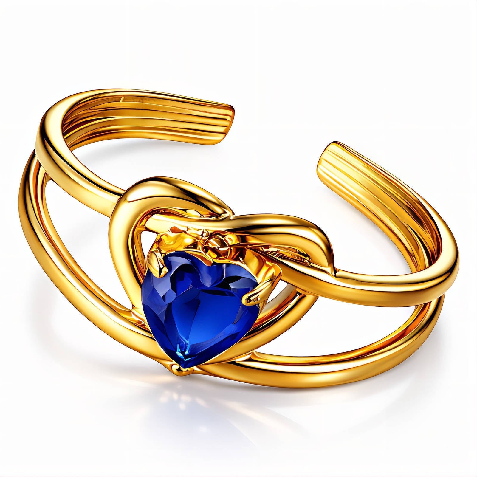 Heart Ring, 18K Gold Plated Steel