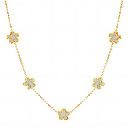 Flower Meadow Necklace, 18K Gold Plated Steel