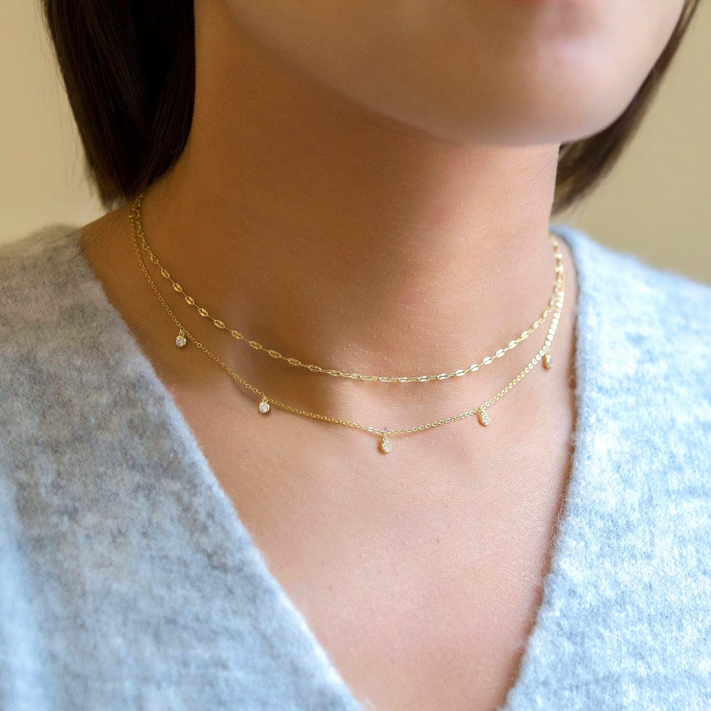 Necklace, 18K Gold Plated Steel